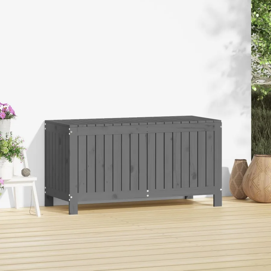 Boîte de rangement de jardin Gris 115x49x60 cm Bois de pin - 3