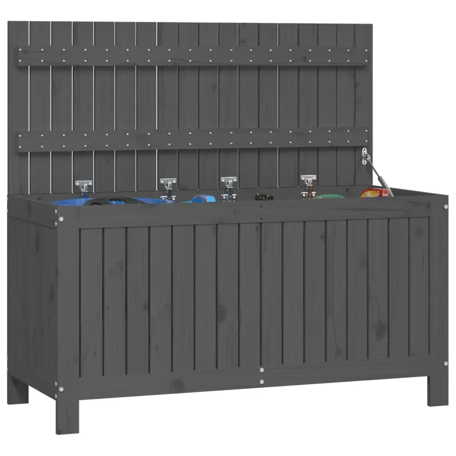 Boîte de rangement de jardin Gris 115x49x60 cm Bois de pin - 4
