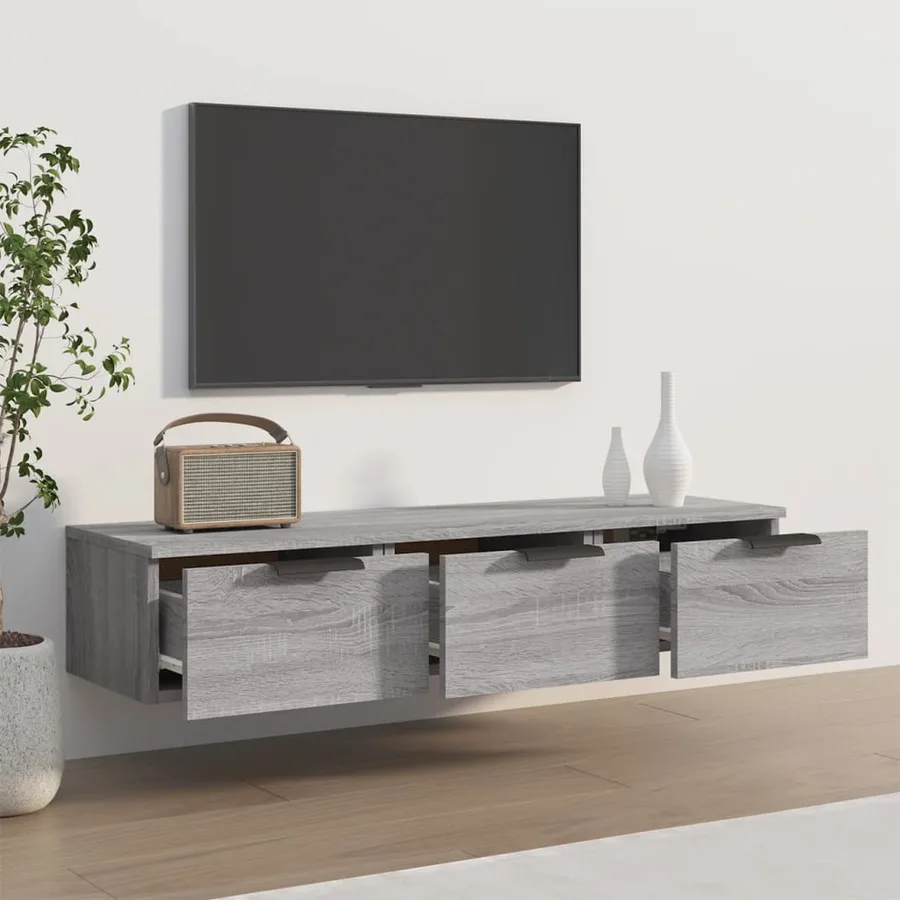 Armoire murale Sonoma gris 102x30x20 cm Bois d'ingénierie - 3