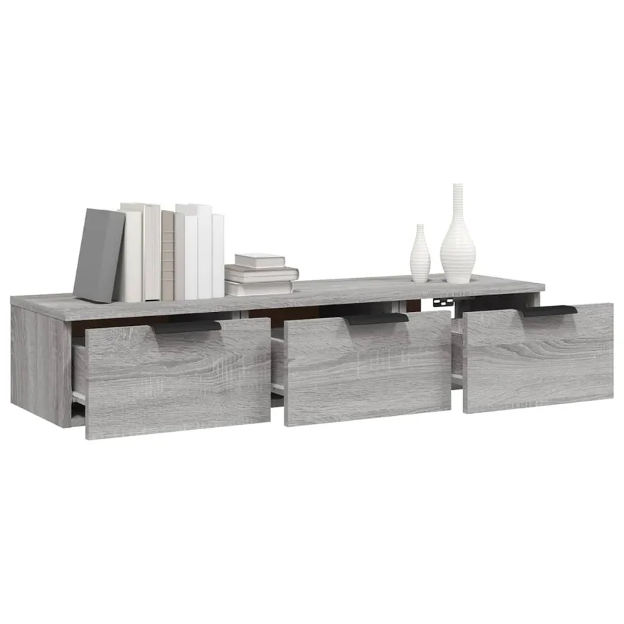 Armoire murale Sonoma gris 102x30x20 cm Bois d'ingénierie - 4