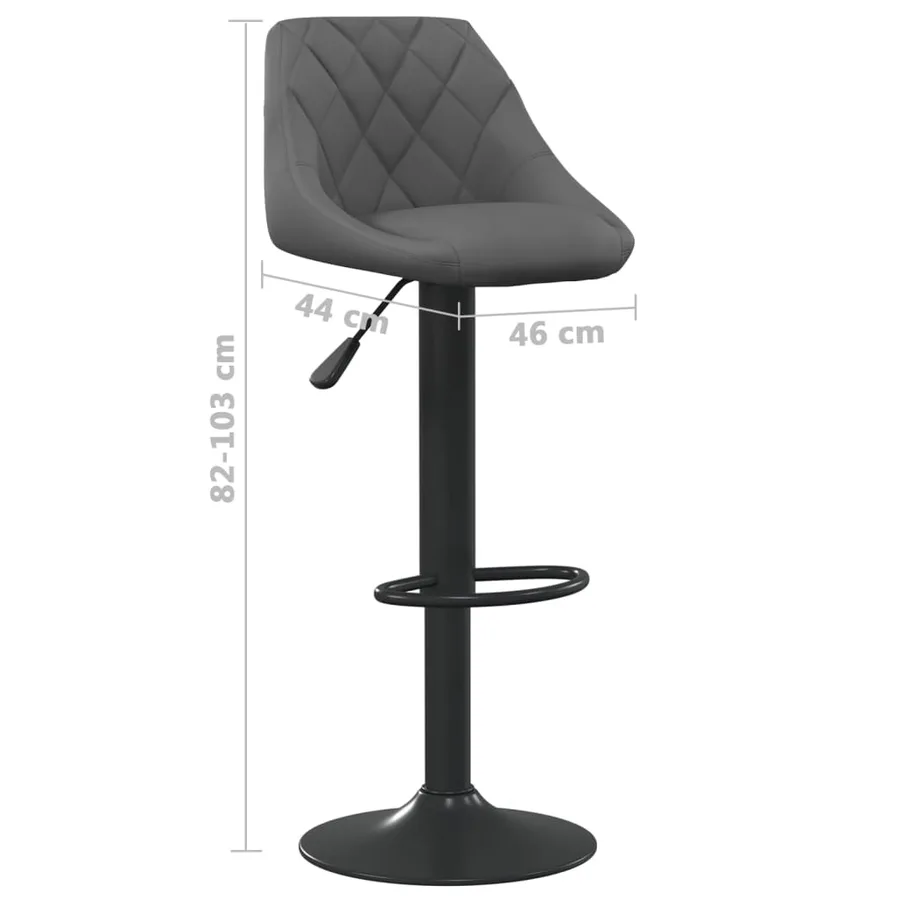 Tabouret de bar Gris foncé Velours - 8