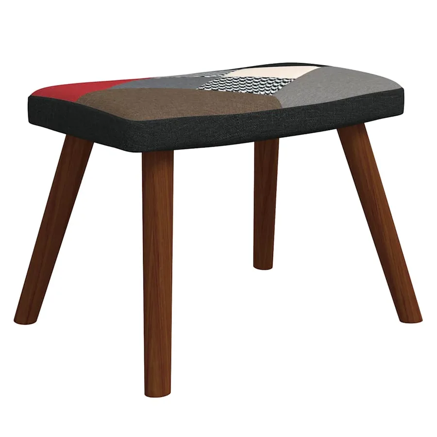 Chaise à bascule avec tabouret Patchwork Tissu - 6