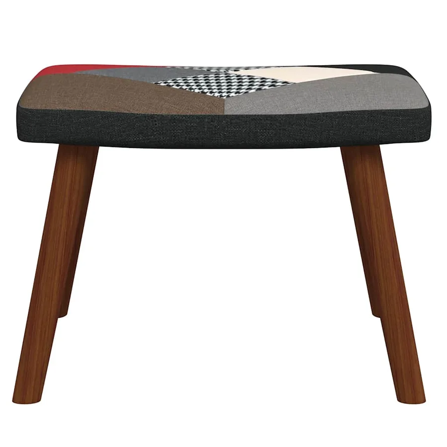 Chaise à bascule avec tabouret Patchwork Tissu - 7