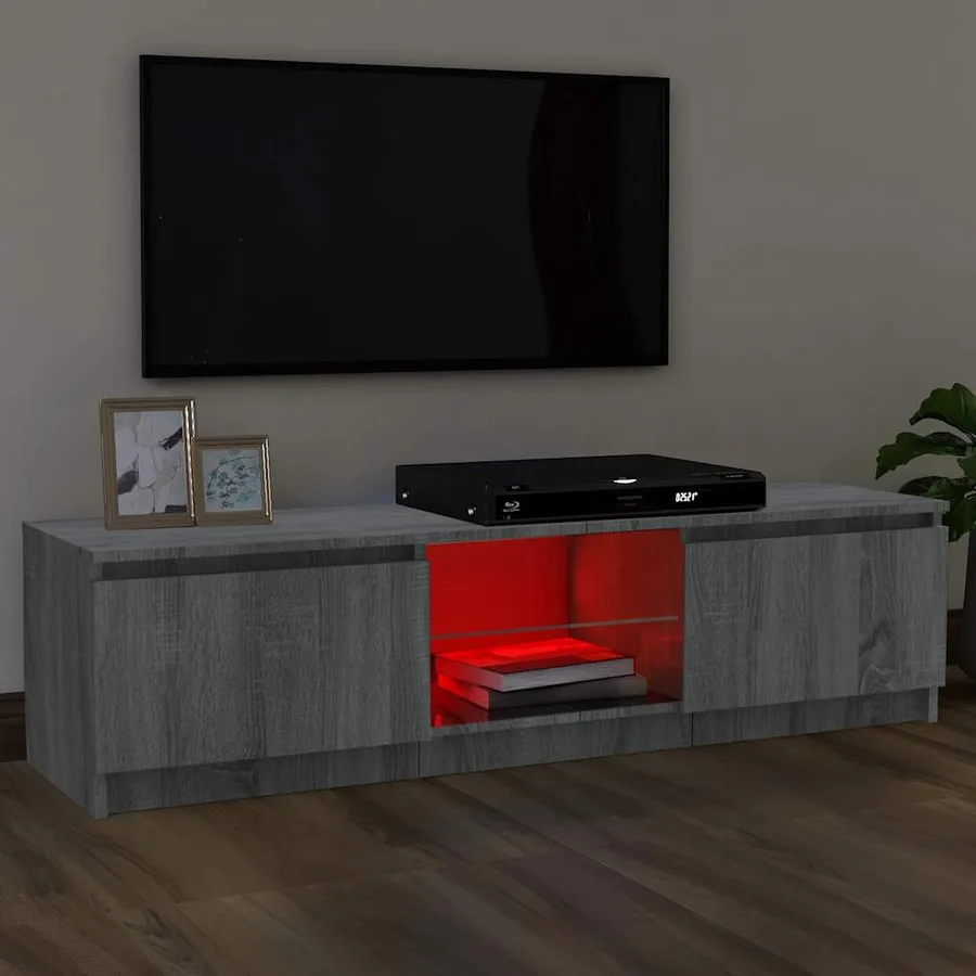 Meuble TV avec lumières LED sonoma gris 120x30x36 cm - 3