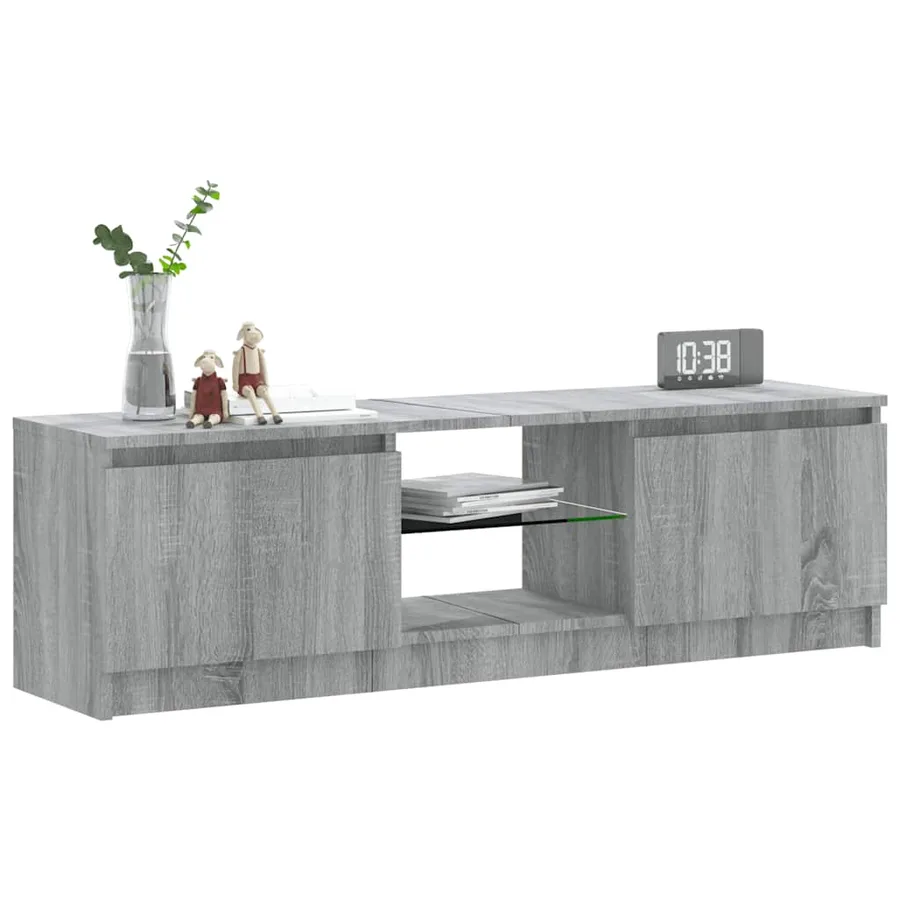 Meuble TV avec lumières LED sonoma gris 120x30x36 cm - 7