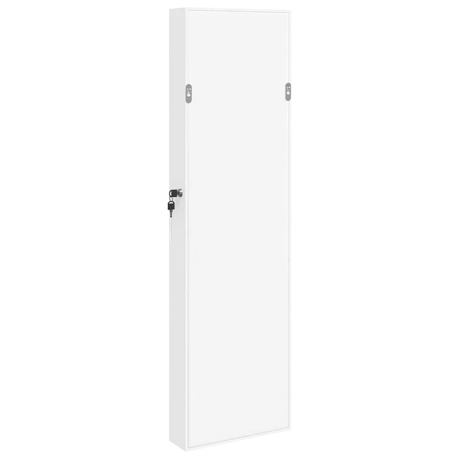 Armoire à bijoux avec miroir murale blanc 30x8,5x106 cm - 7
