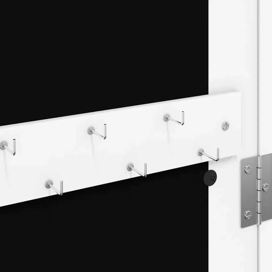 Armoire à bijoux avec miroir murale blanc 30x8,5x106 cm - 8