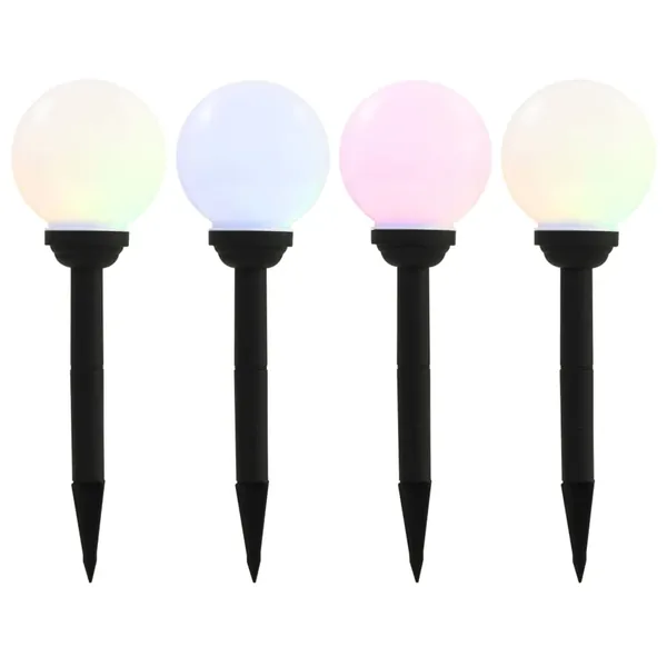Lampe solaire sphérique LED de jardin 4 pcs 15 cm RVB