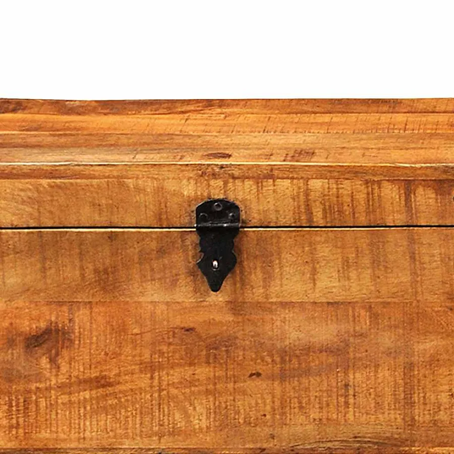 Coffre de rangement 2 pcs Bois de manguier brut - 10