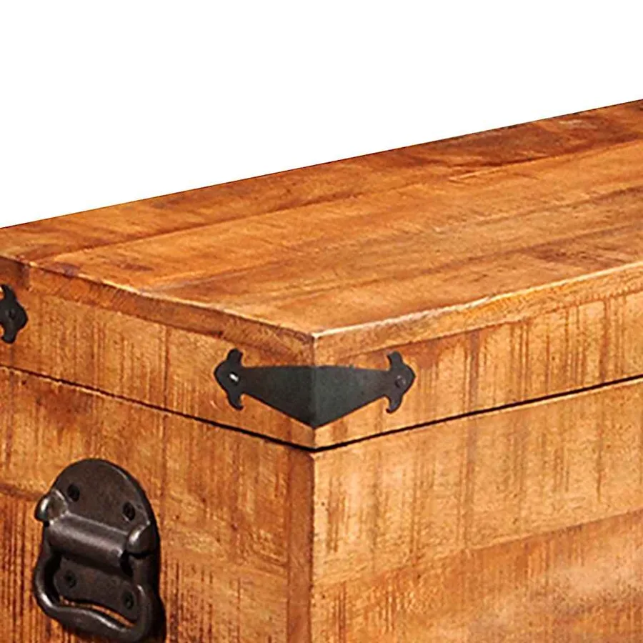 Coffre de rangement 2 pcs Bois de manguier brut - 9