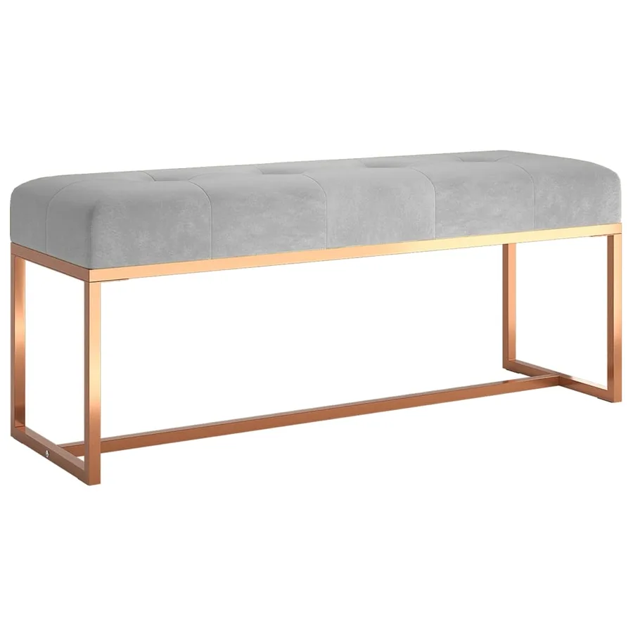 Banc Gris 110x36x45 cm Velours - 2