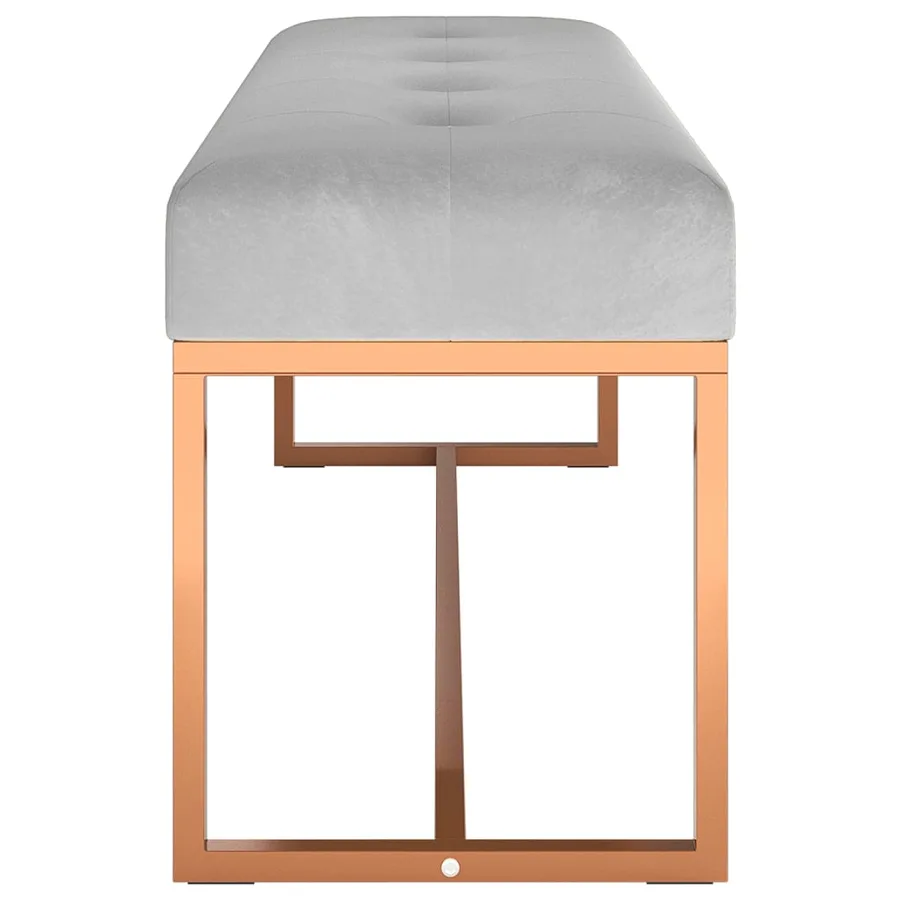 Banc Gris 110x36x45 cm Velours - 4
