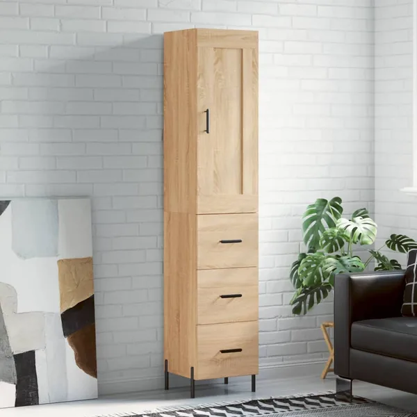 Buffet haut Chêne sonoma 34,5x34x180 cm Bois d'ingénierie