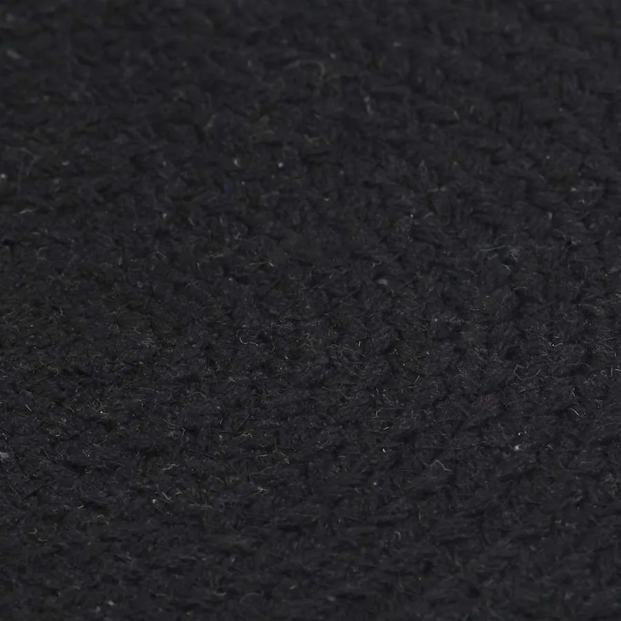Napperons 4 pcs Noir Plain 38 cm Rond Coton - 3