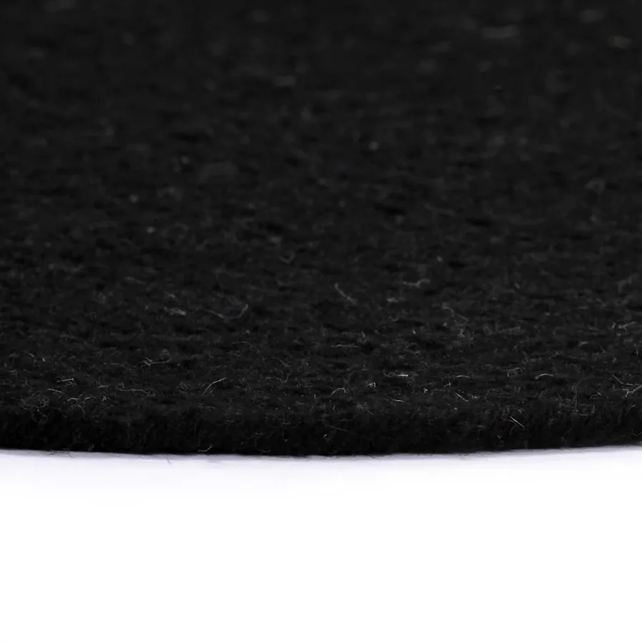 Napperons 4 pcs Noir Plain 38 cm Rond Coton - 4