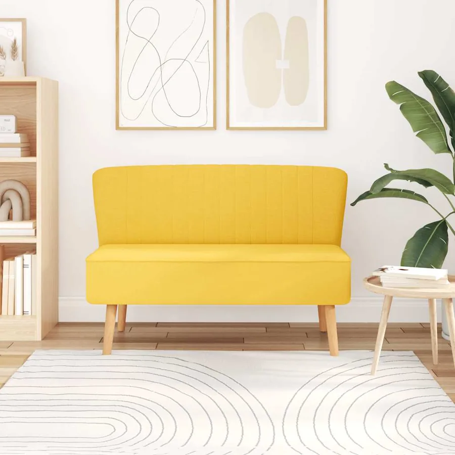 Canapé 117x55,5x77 cm Tissu Jaune