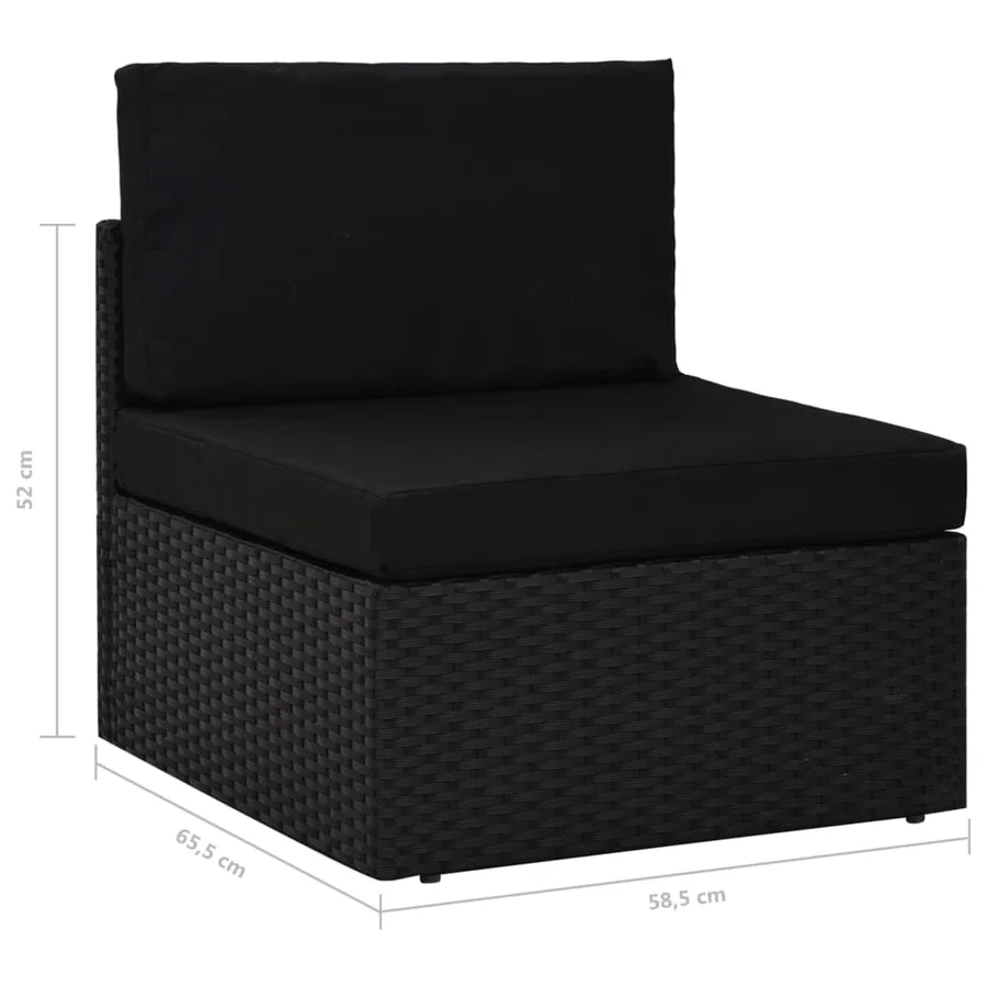 Salon de jardin 2 pcs Résine tressée Noir - 11