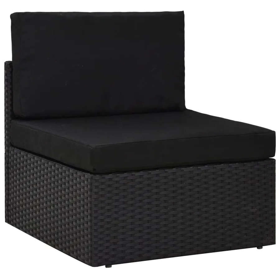 Salon de jardin 2 pcs Résine tressée Noir - 3