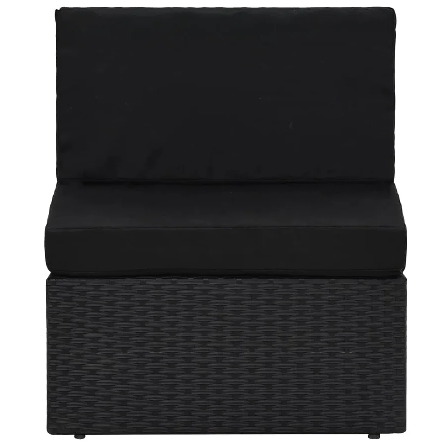 Salon de jardin 2 pcs Résine tressée Noir - 4