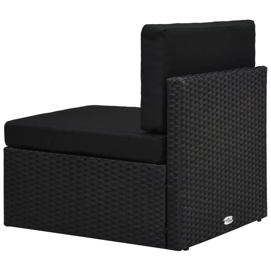 Salon de jardin 2 pcs Résine tressée Noir - 6