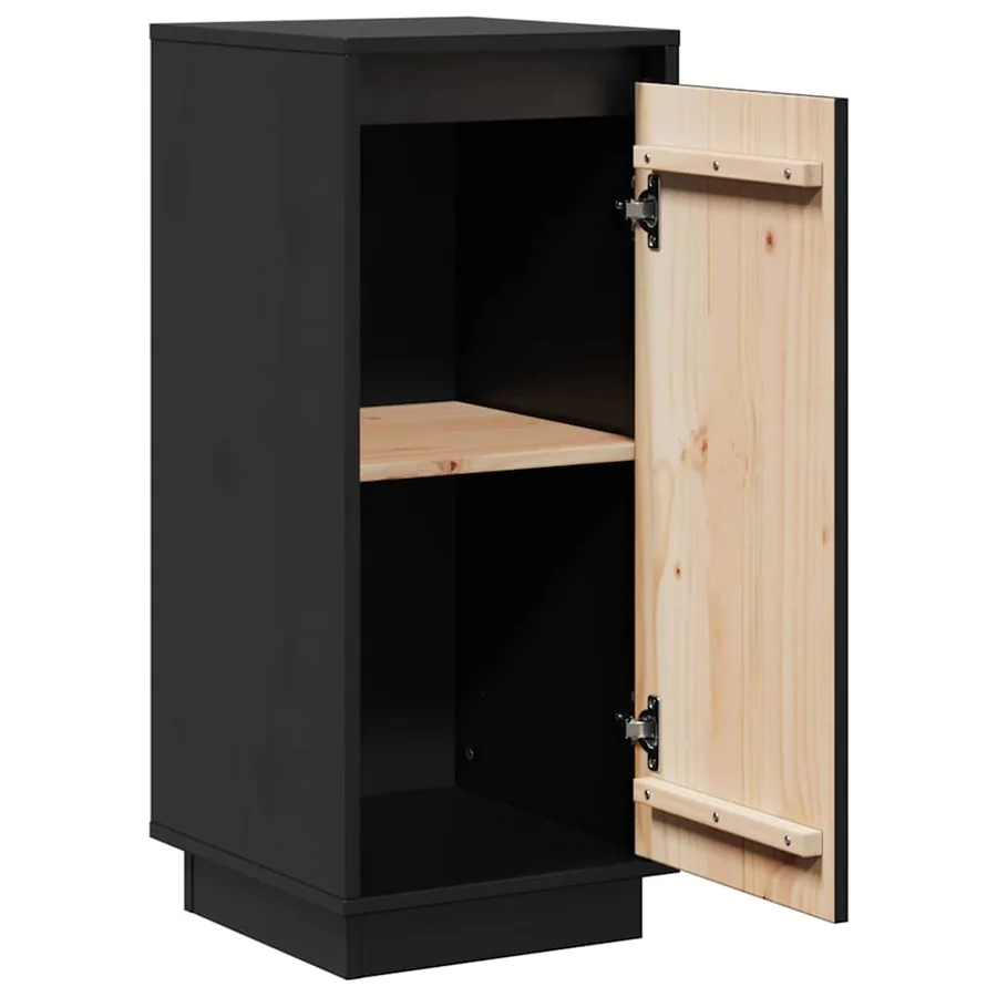 Buffets 2 pcs Noir 31,5x34x75 cm Bois massif de pin - 7