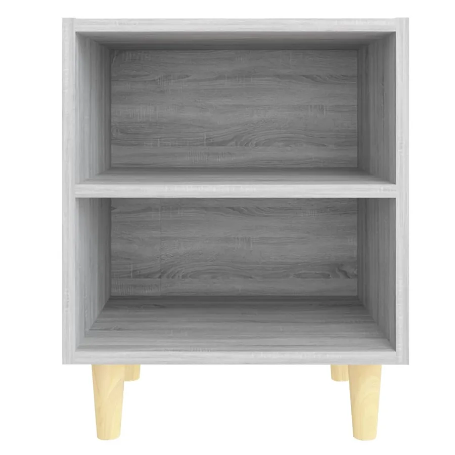 Tables de chevet pieds en bois 2 pcs Sonoma gris 40x30x50 cm - 4