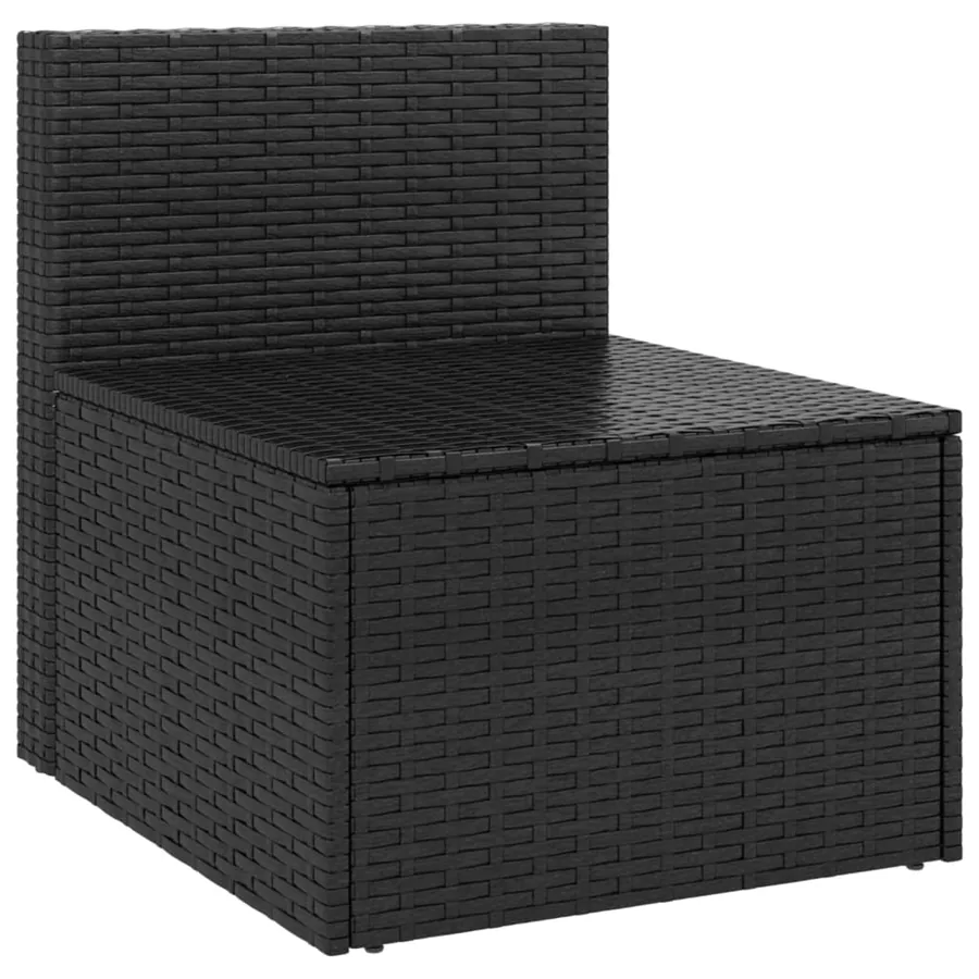 Canapés centraux de jardin et coussins 2pcs Noir Résine tressée - 4