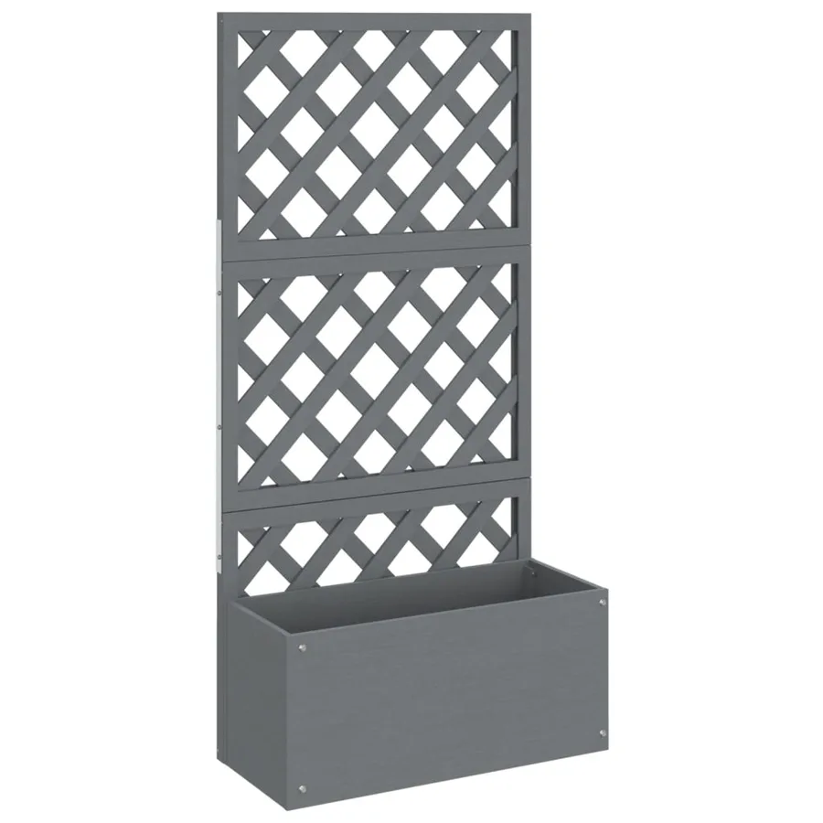 Jardinière en treillis Gris 65x33x135 cm WPC - 2