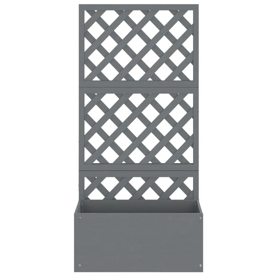 Jardinière en treillis Gris 65x33x135 cm WPC - 4