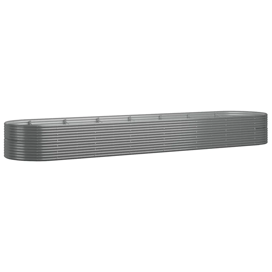Lit surélevé de jardin Acier enduit de poudre 584x140x68cm gris - 2