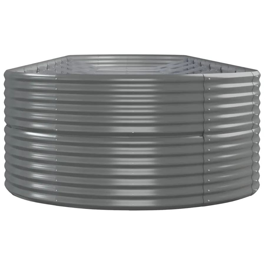 Lit surélevé de jardin Acier enduit de poudre 584x140x68cm gris - 4