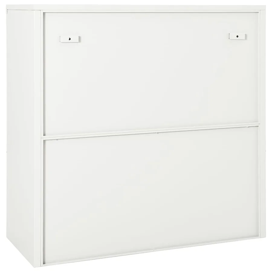 Armoire à portes coulissantes Blanc 90x40x90 cm Acier - 4