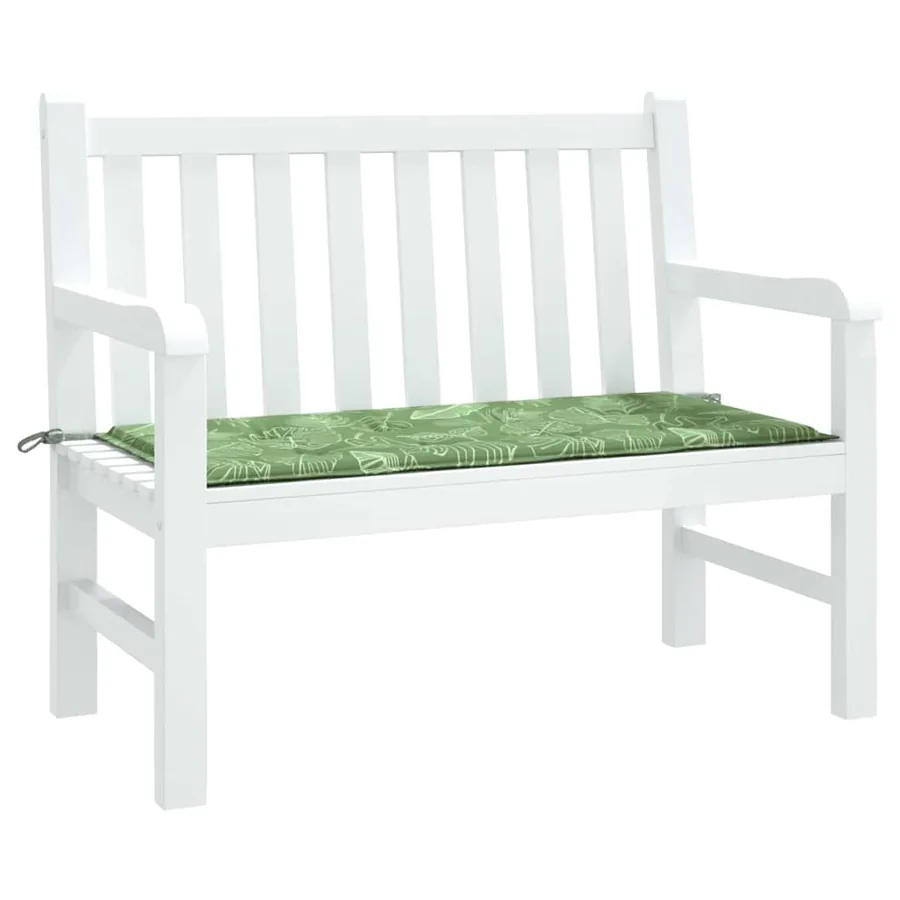 Coussin de banc de jardin motif de feuilles 120x50x3 cm - 3