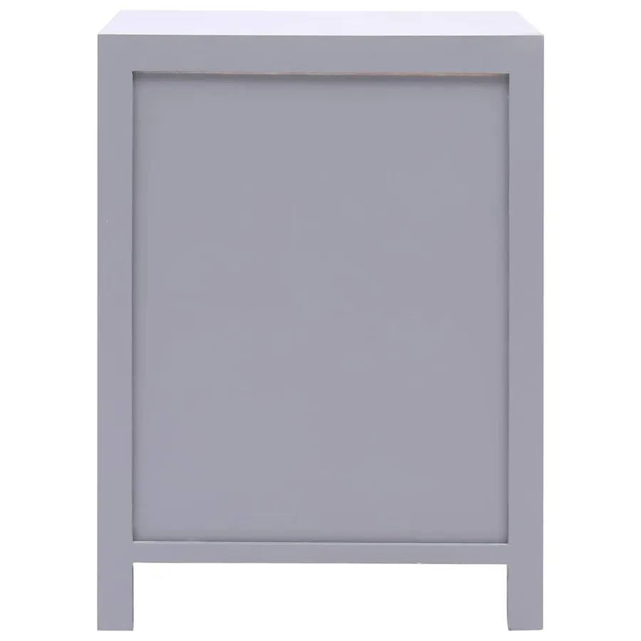 Table de chevet Gris 38x28x52 cm Bois de Paulownia - 3