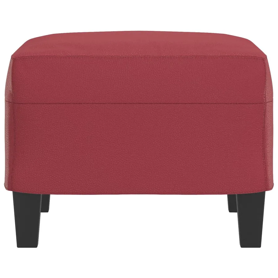 Repose-pied Rouge bordeaux 60x50x41 cm Similicuir - 4