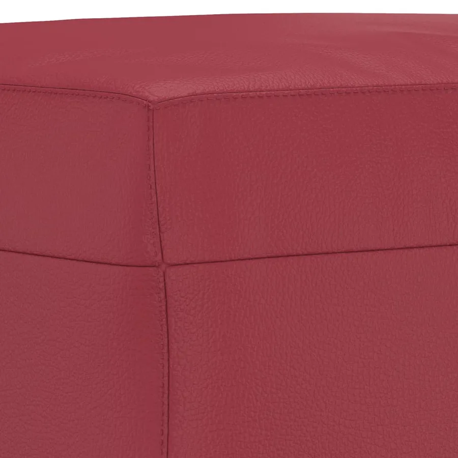 Repose-pied Rouge bordeaux 60x50x41 cm Similicuir - 5