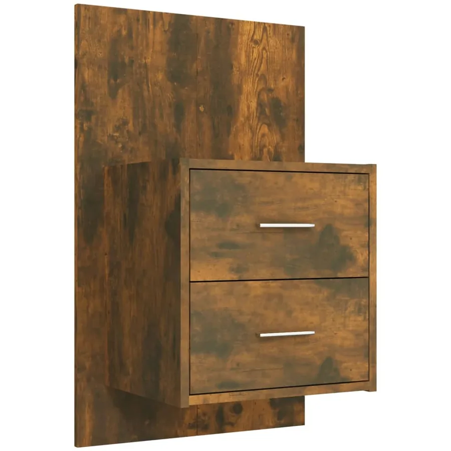 Tête de lit avec armoires Chêne fumé Bois d'ingénierie - 4