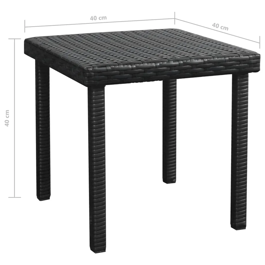 Chaises longues lot de 2 avec table résine tressée noir - 11
