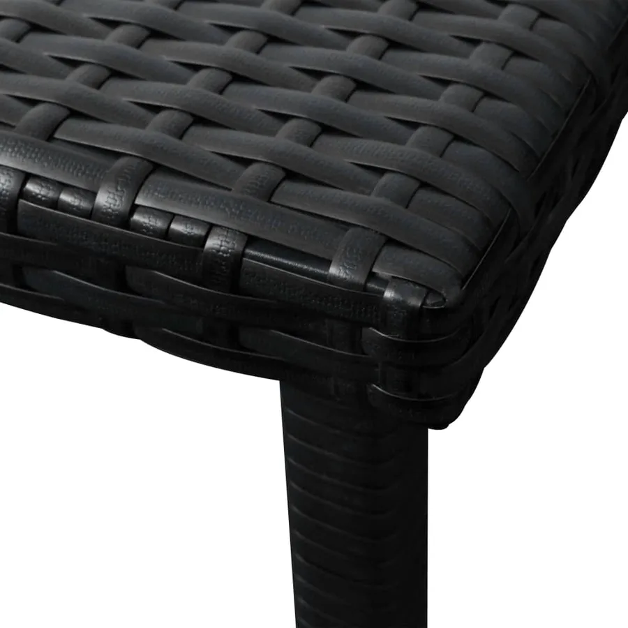 Chaises longues lot de 2 avec table résine tressée noir - 9