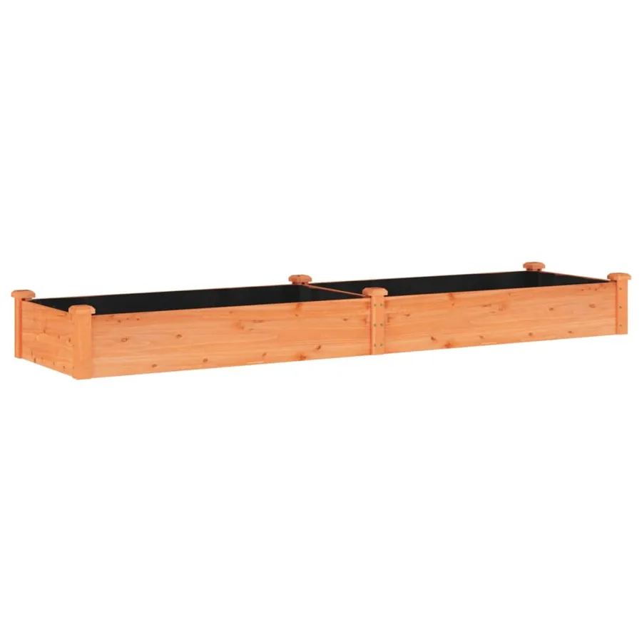 Lit surélevé de jardin doublure 240x60x25 cm bois massif sapin - 2