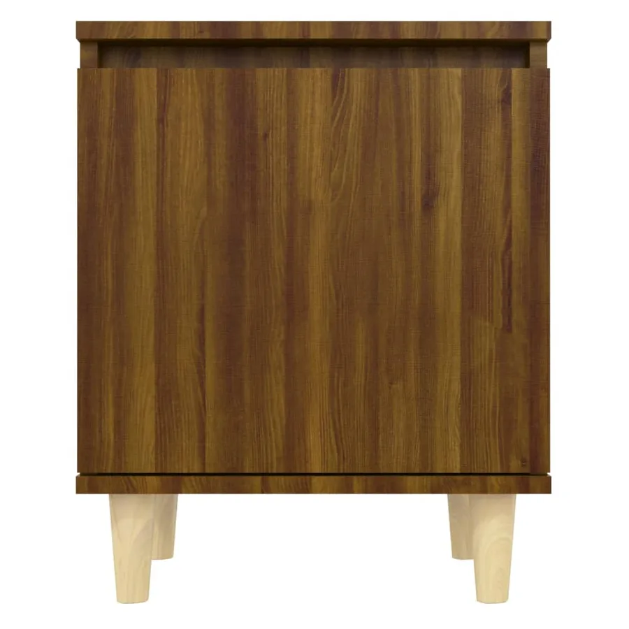 Tables de chevet pieds en bois 2 pcs Chêne marron 40x30x50 cm - 5