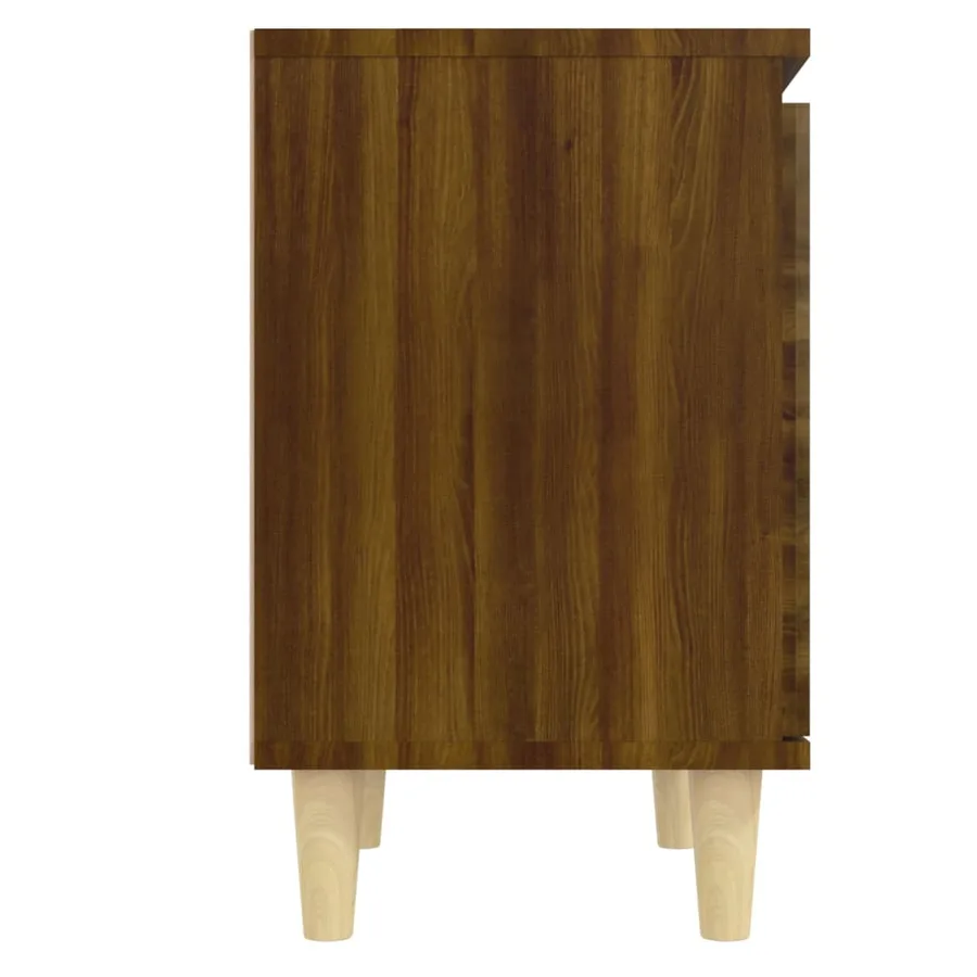 Tables de chevet pieds en bois 2 pcs Chêne marron 40x30x50 cm - 6