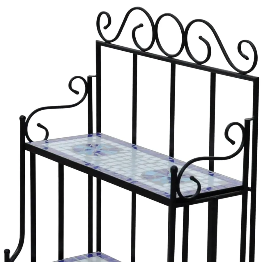 Support pour plantes Mosaïque bleu et blanc - 4