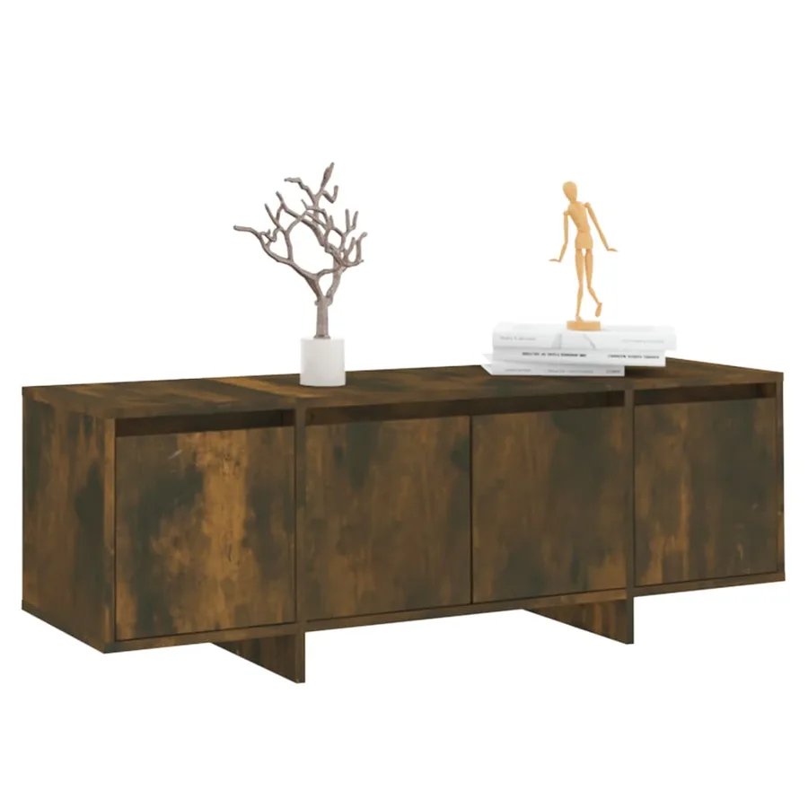 Meuble TV chêne fumé 120x30x40,5 cm bois d'ingénierie - 4