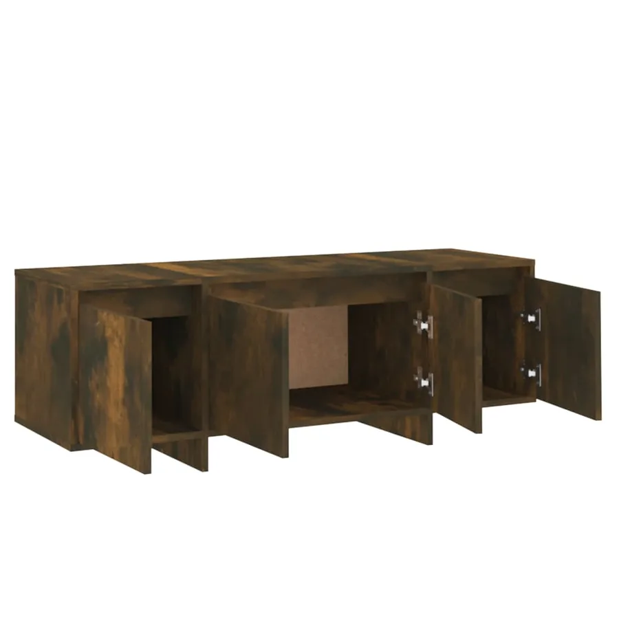 Meuble TV chêne fumé 120x30x40,5 cm bois d'ingénierie - 8