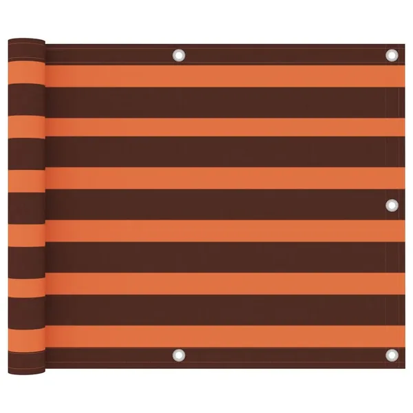 Écran de balcon Orange et marron 75x500 cm Tissu Oxford