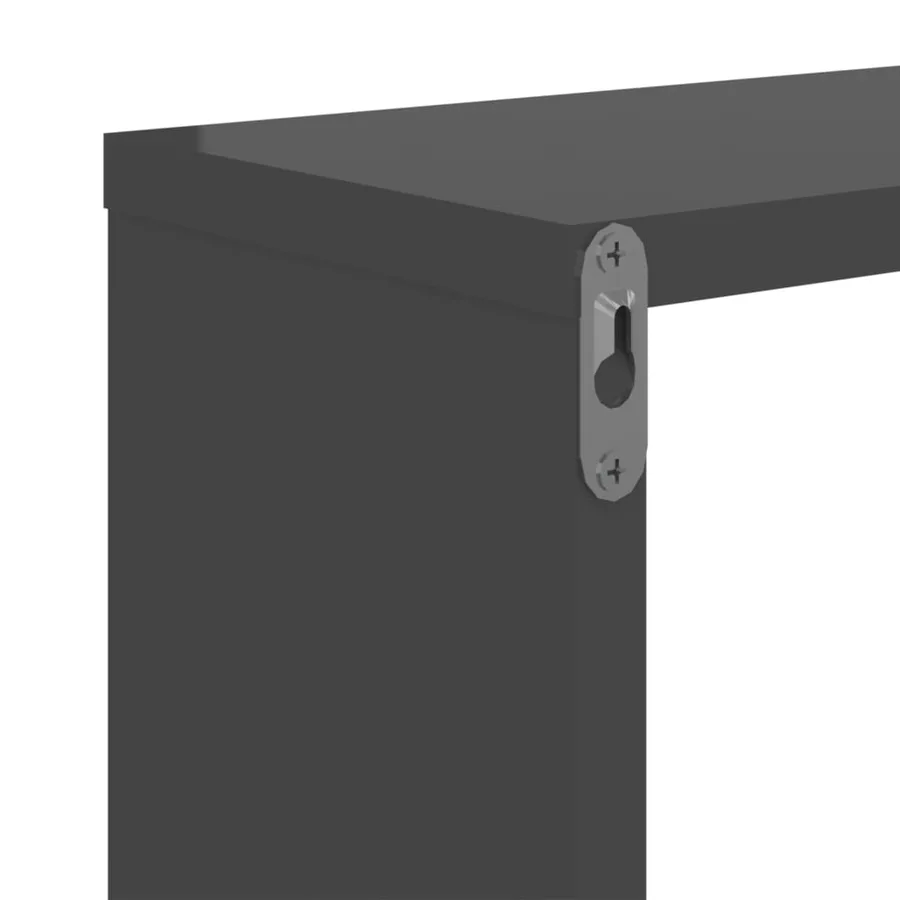 Étagères murales 2 pcs gris brillant 50x15x50cm bois ingénierie - 7