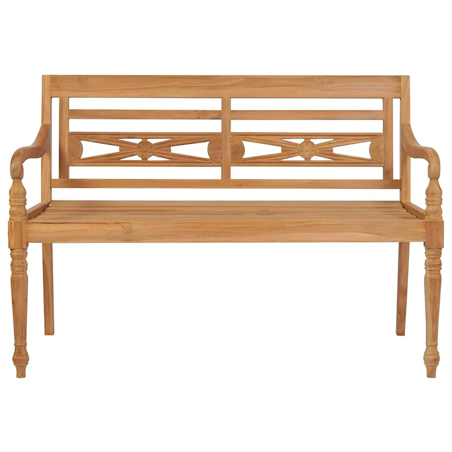 Banc Batavia avec coussin anthracite 120 cm Bois de teck massif - 3