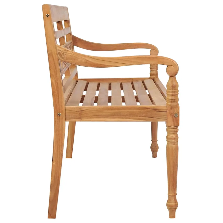 Banc Batavia avec coussin anthracite 120 cm Bois de teck massif - 4
