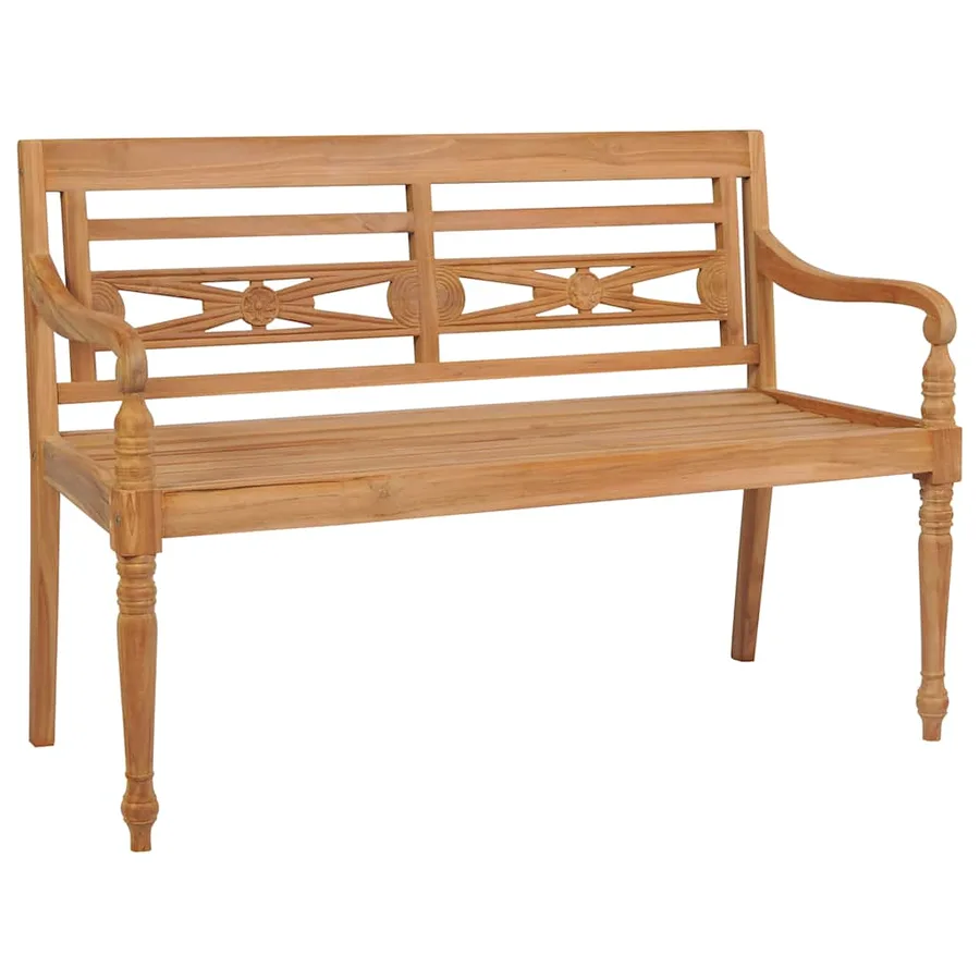 Banc Batavia avec coussin noir 120 cm Bois de teck massif - 2